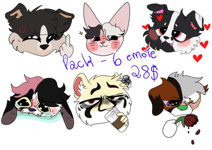 6 Emotes 28 USD